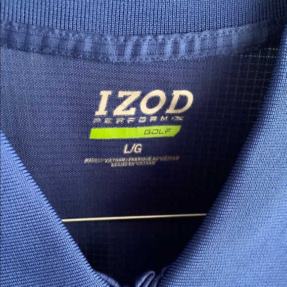 Izod Blue Performance Polo Shirt - Picture 2 of 6